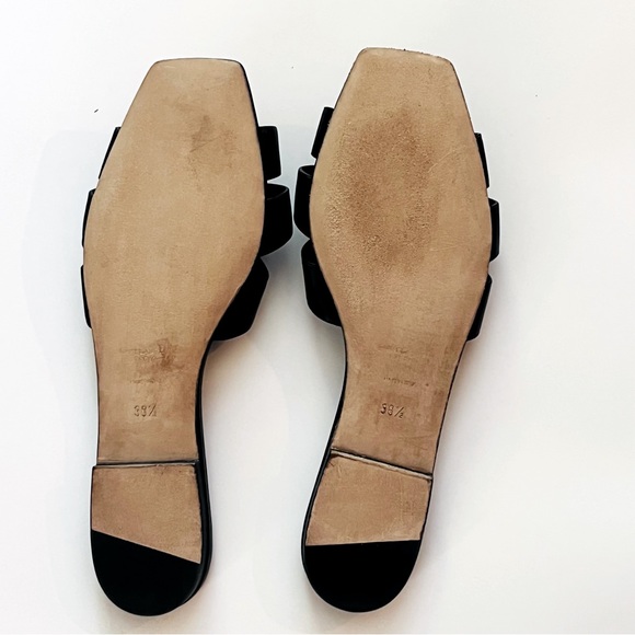 YSL Saint Laurent Tribute Leather Slides Sandals Black size 38.5 - Picture 7 of 10